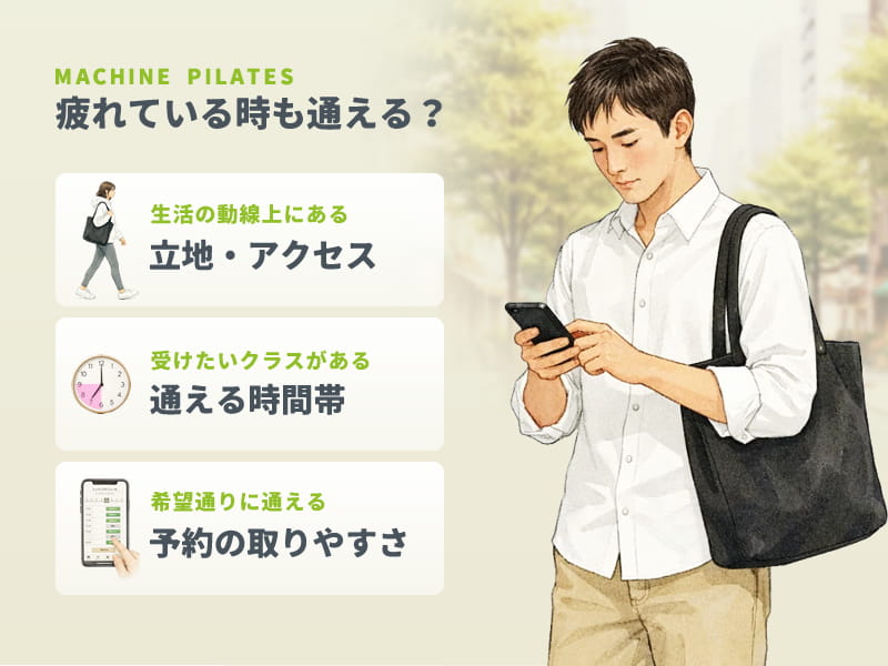 マシンピラティスの通いやすさ
