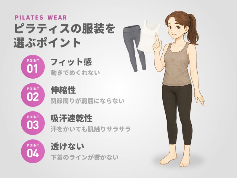ピラティスの服を選ぶポイント
