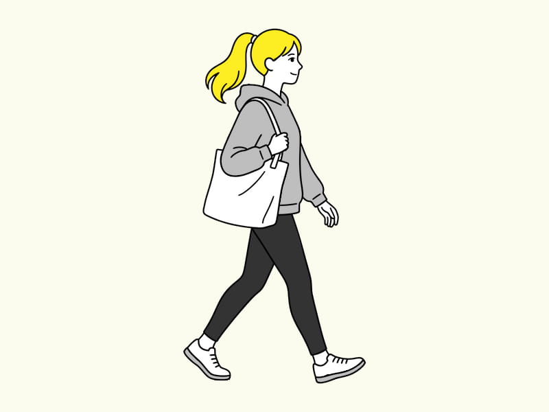 スタジオに向かう女性